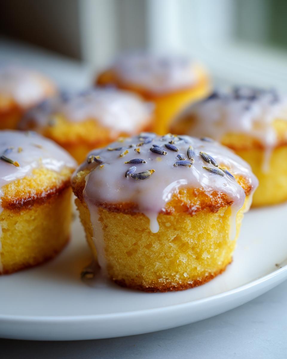 24 Mini Lemon Cakes With Lavender Glaze: Amazing! 5 Mini Lemon Cakes With Lavender Glaze - detail 2