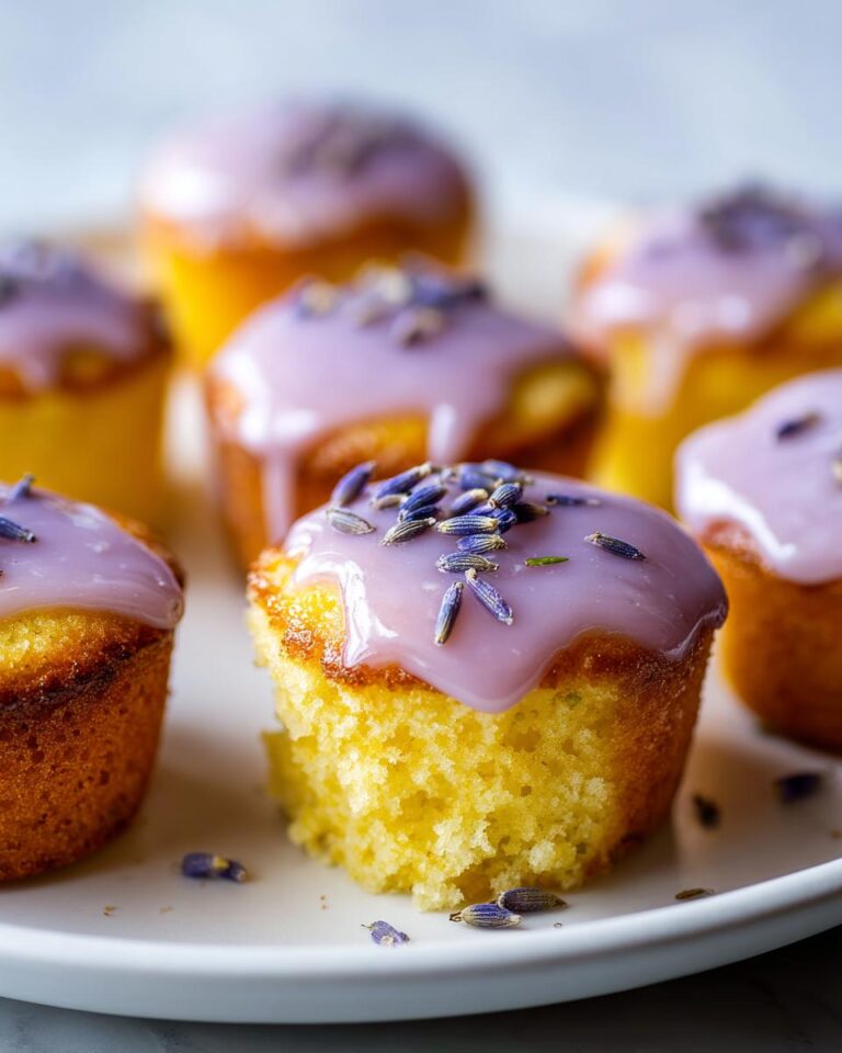 Mini Lemon Cakes With Lavender Glaze