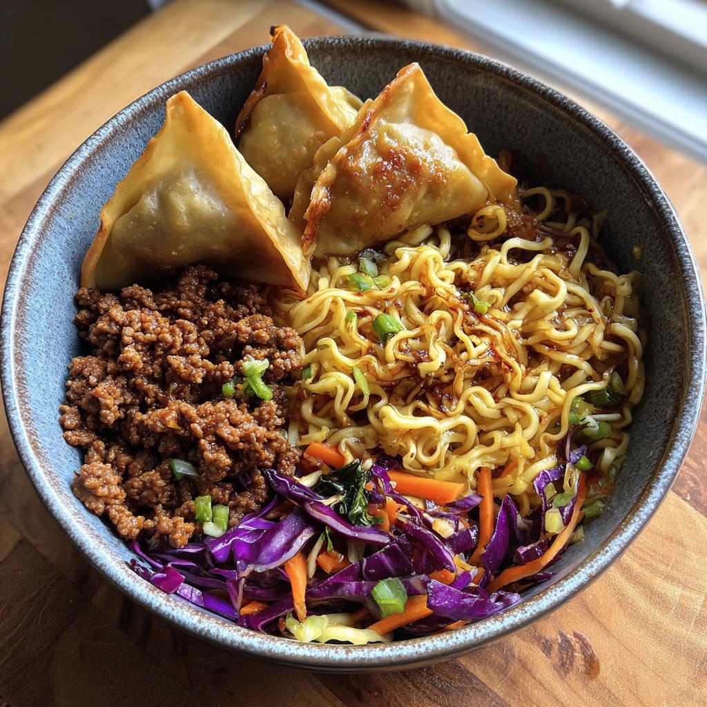 Potsticker Noodle Bowl with Pork & Cabbage Slaw – Bold, Quick, and Better Than Takeout! - detail 1