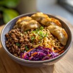 Potsticker Noodle Bowl with Pork & Cabbage Slaw – Bold, Quick, and Better Than Takeout!