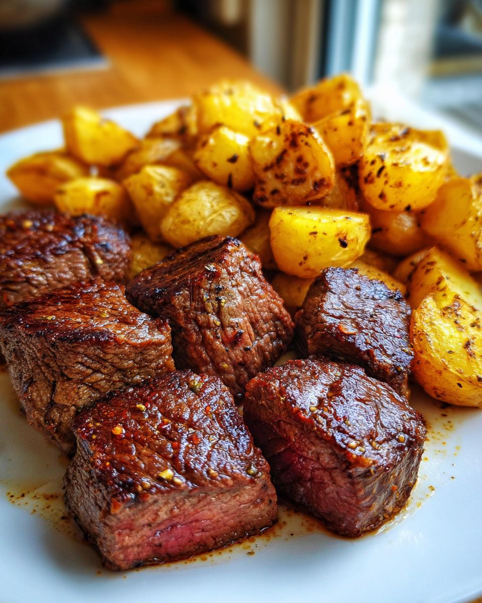 5-Minute Garlic Steak Bites & Potato Recipe! 4 The best Garlic Steak Bites and Potatoes Recipe - detail 1