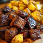 The best Garlic Steak Bites and Potatoes Recipe