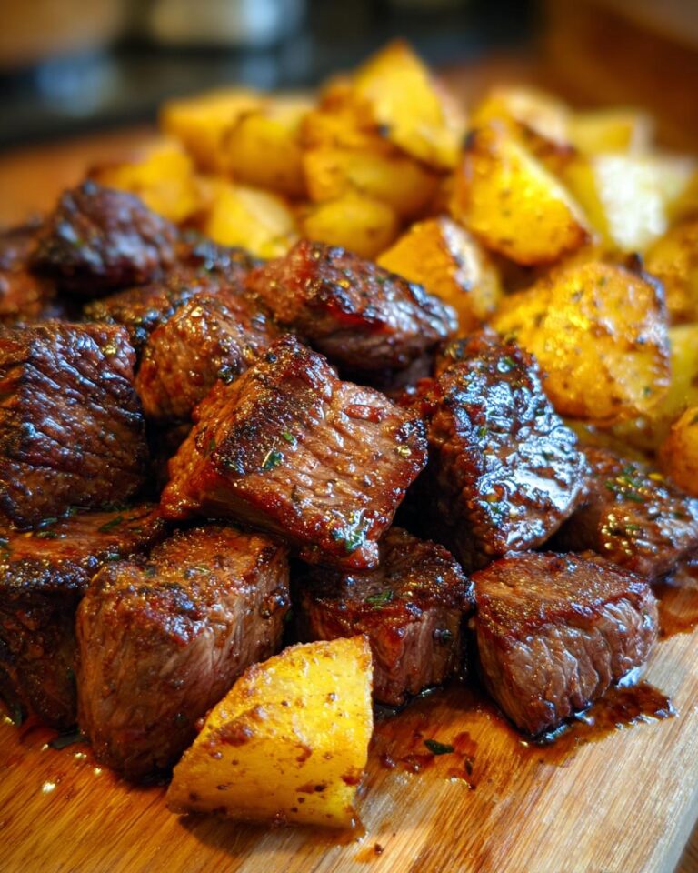 The best Garlic Steak Bites and Potatoes Recipe