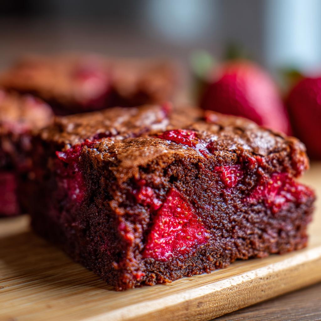 These are by far the best strawberry brownies made with a cake mix!! So easy too! #strawberry #brownies … | Baking recipes, Sweet snacks, Strawberry dessert recipes - detail 1