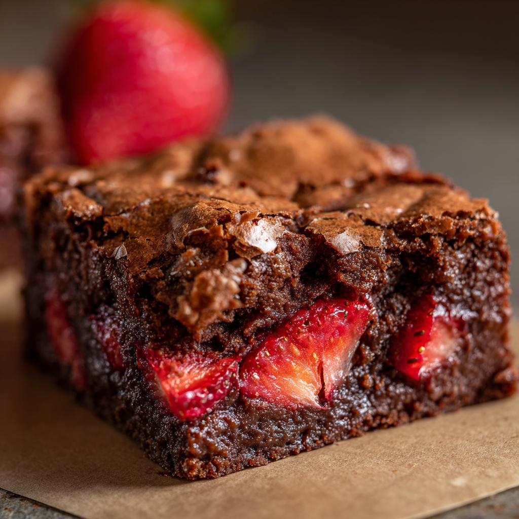 These are by far the best strawberry brownies made with a cake mix!! So easy too! #strawberry #brownies … | Baking recipes, Sweet snacks, Strawberry dessert recipes - detail 2