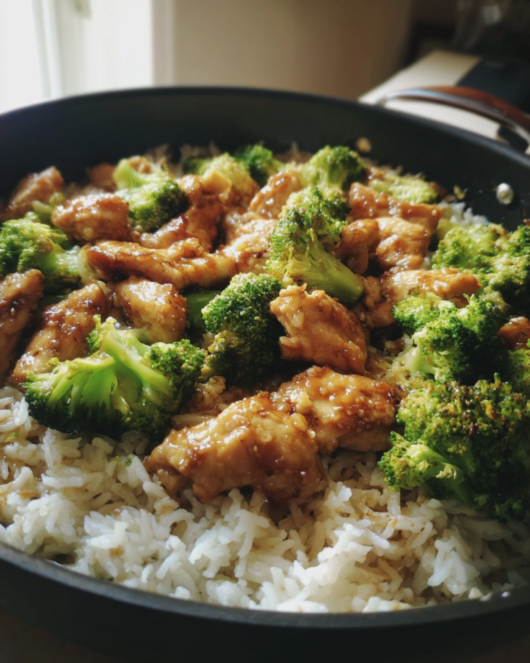 30 minute high protein chicken broccoli rice skillet