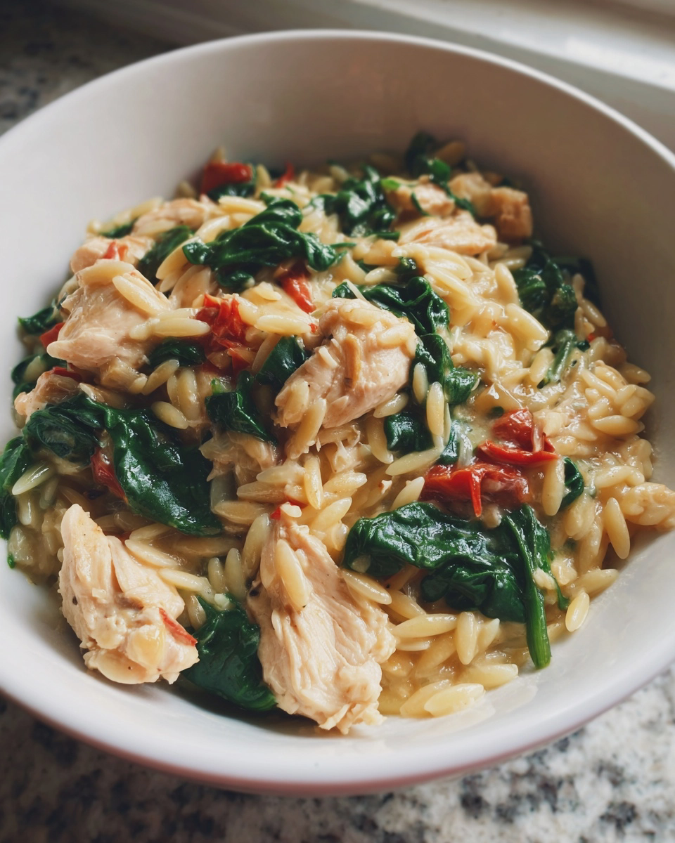 Amazing 30 Minute High Protein Chicken Spinach Orzo Skillet 5 30 minute high protein chicken spinach orzo skillet - detail 2