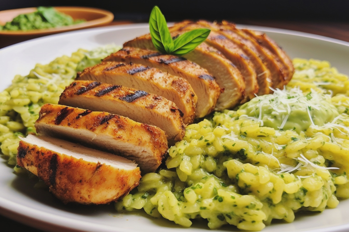 Unleash a Delicious high protein pesto chicken orzo bake in 35 mins! 4 high protein pesto chicken orzo bake easy dinner - detail 1