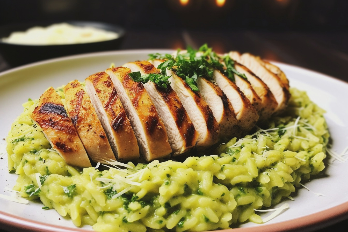 Unleash a Delicious high protein pesto chicken orzo bake in 35 mins! 5 high protein pesto chicken orzo bake easy dinner - detail 2