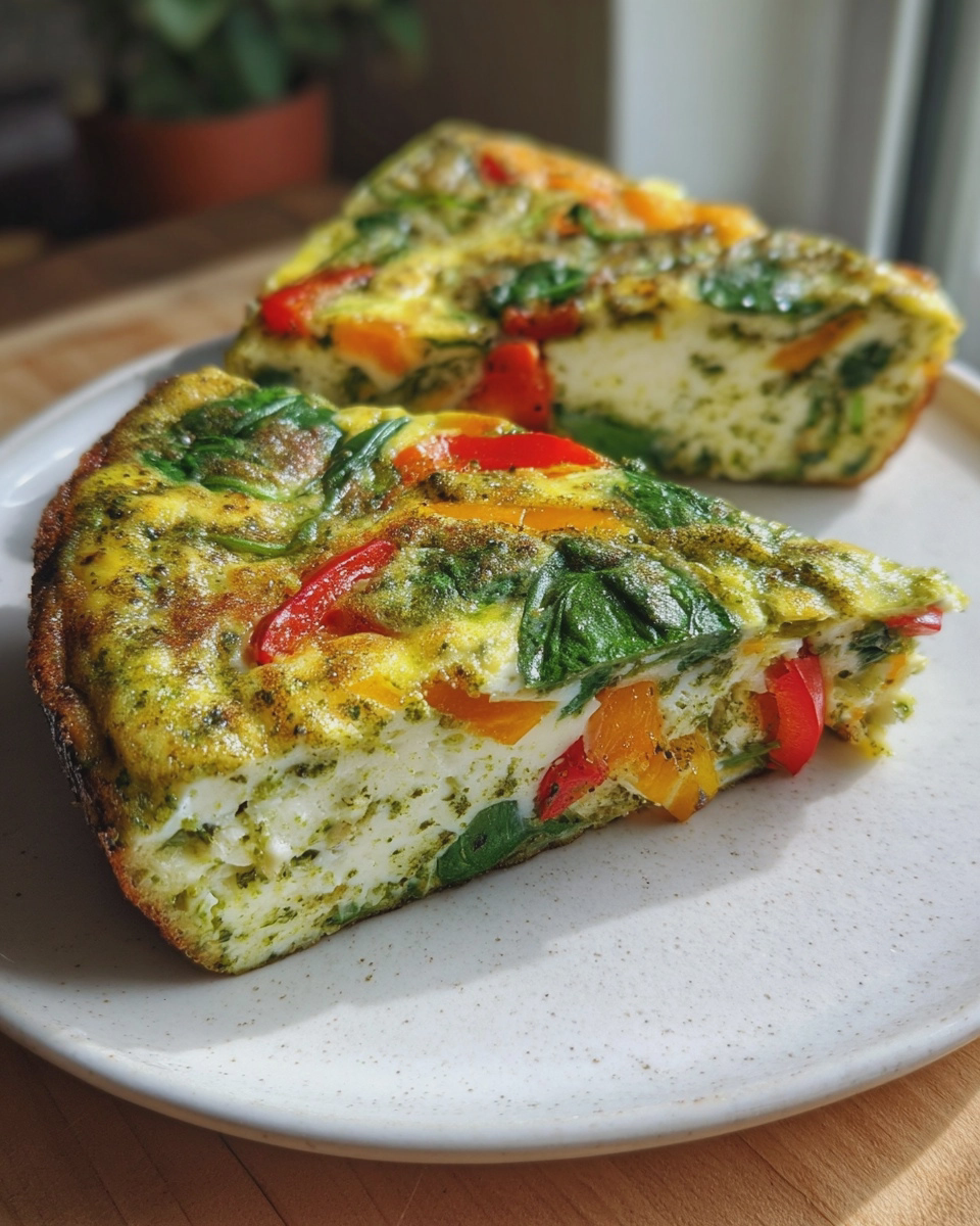 Amazing high protein pesto egg white frittata: 1 meal 4 high protein pesto egg white frittata easy recipe - detail 1